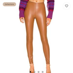 Rag&Bone Nina Faux Leather Pull On Skinny in Cognac